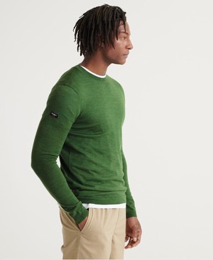 Superdry Edit Merino Crew Neck Férfi Ugró Khaki | XVTCY8653